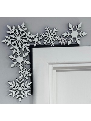 Szd Design Zarif Kar Tanesi Kapı Köşesi Kış Dekoru