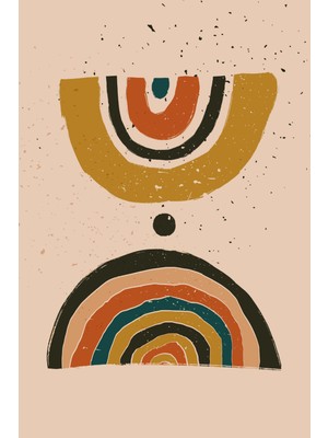 Boho Gökkuşağı Formları Kanvas Tablo