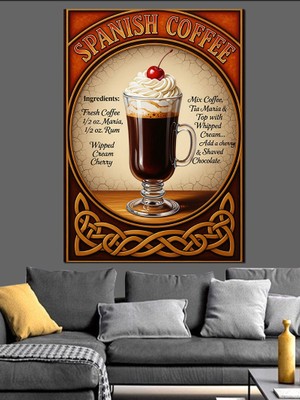 Artmeg Sıcak Çikolata Tatlı Afiş Dekoratif Kanvas - Mdf Ahşap Tablo