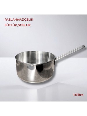 Vizka Paslanmaz Çelik Saplı Sosluk , Sütlük , 16CM / Büyük Boy