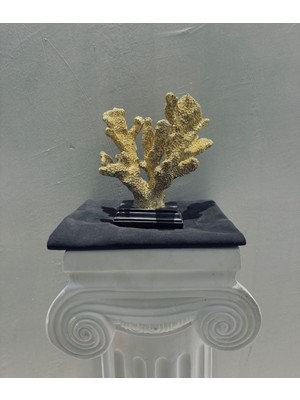 Lamazif Dekoratif Altın Mercan Biblo – 23X22 cm Polyester Obje, Sanatsal Ev ve Ofis Aksesuarı