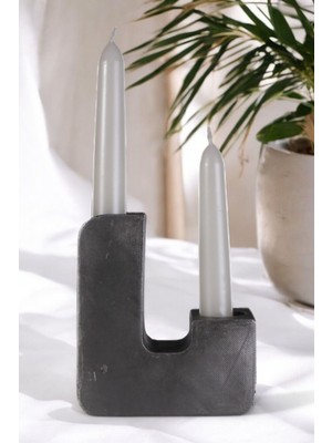 Feyza Design Şamdan Mumluk, Dekoratif Mumluk, Tealight Mumluk, Gümüş Eskitme Renk