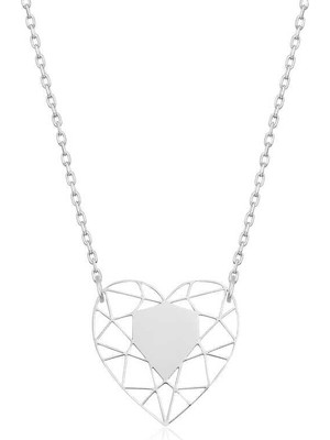 Özcömert Silver Gümüş Kalp Çemberi Bayan Kolye