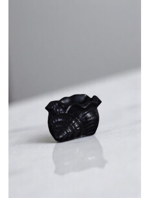 Feyza Design Şamdan Mumluk, Ince Tasarım, Siyah Renk, Zarif ve Şık Dekoratif Parça