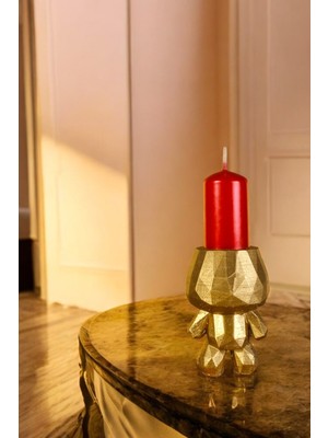 Feyza Design Şamdan Mumluk, Ince Tasarım, Altın Renk, Şıklık ve Zarafet Sunar