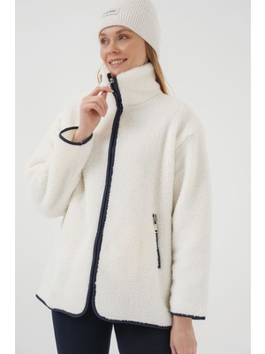 Hiccup Kadın Bdart Fermuarlı Biye Detaylı Peluş Ceket Lacivert