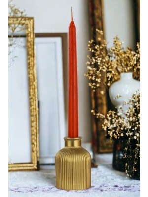 Feyza Design Altın Renk Dekoratif Mumluk, Şamdan ve Tealight Için Şık Tasarım