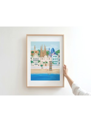 Art House Collective Barcelona Poster - Seyahat Posteri - Tablo Ölçülerinde Çerçevesiz Şehir Posteri