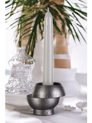 Feyza Design Şamdan Mumluk Dekoratif Tealight Renkli Gümüş Eski Tarz Tasarım