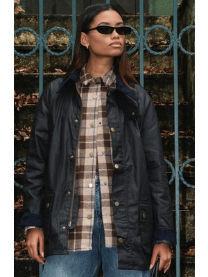 Oversize Mumlu Gabardin Ekose Astarlı Fermuarlı Parka