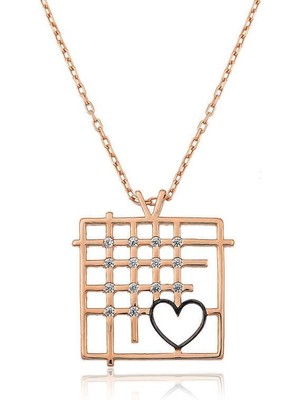 Özcömert Silver Gümüş Rose Parmaklıklar Arasındaki Aşk Kolye