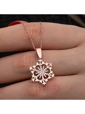 Özcömert Silver Gümüş Rose Kar Tanesi Kadın Kolye