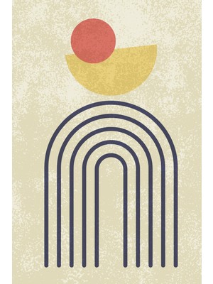 Soyut Yarım Daire ve Minimal Kemer Formları Kanvas Tablo