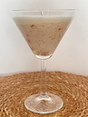 Feyza Design Vanilya Kokulu Şık Cam Kadeh Tasarım Mum, Ev ve Dekorasyon Için Ideal