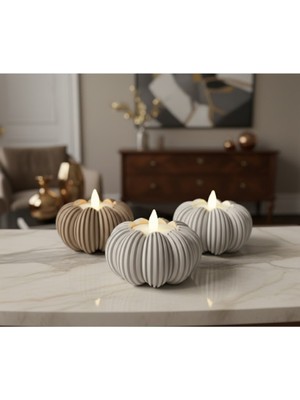 Feyza Design Sonbahar ve Cadılar Bayramı Için Şık Balkabağı Tealight Mumluk