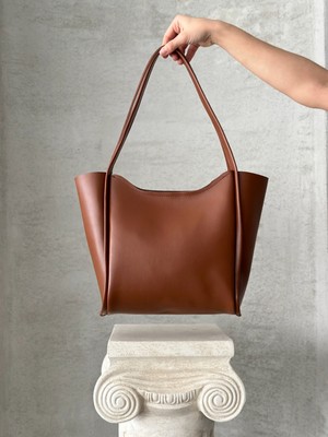 Bachus Suni Deri Yumaşak Kumaş Kol ve Omuz Çantası