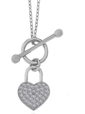 Özcömert Silver Gümüş Sallantılı Kalp Kadın Kolye