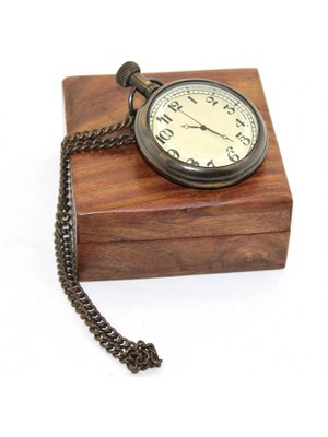 Ahşap Kutulu Pirinç Köstekli Saat Model 1