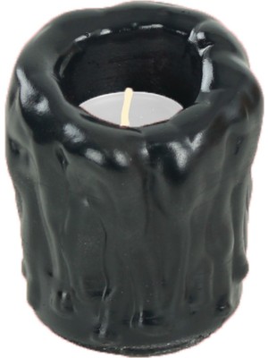 Feyza Design Şamdanlık Dekoratif Mumluk Siyah Renk, Şık ve Zarif Tasarım