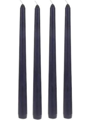 Feyza Design Şık Siyah Dekoratif Şamdan Mum Seti – 4 Adet, Modern ve Zarif Tasarım