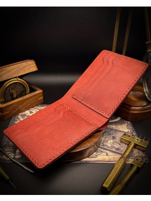 El Yapımı Hakiki Deri Cüzdan - Bifold Klasik