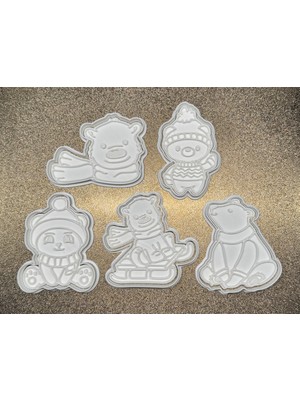 Szd Design Yılbaşı Ayıcıkları Kurabiye Kalıbı Seti