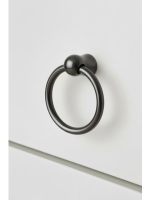 Halka Sarkaç Mobilya Kulpu - Tek Vidalı - 60 mm Füme Dolap ve Çekmece Kulpu