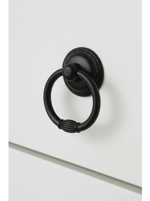 Nobel Halka Sarkaç Mobilya Kulpu - Tek Vidalı - 60 mm Siyah Dolap ve Çekmece Kulpu