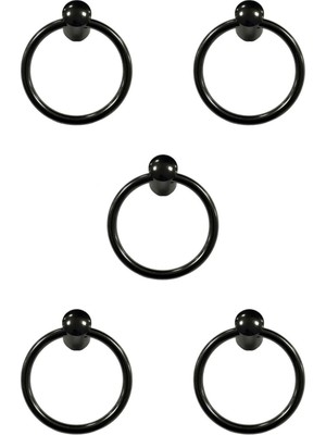 5 Adet Halka Sarkaç Mobilya Kulbu Seti - Tek Vidalı - 60 mm Füme Dolap ve Çekmece Kulpu