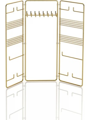 Tekno Tel EG-210 Altın Metal Takı Düzenleyici Stand | Kolye Küpe Bileklik Yüzük Organizeri Askılık