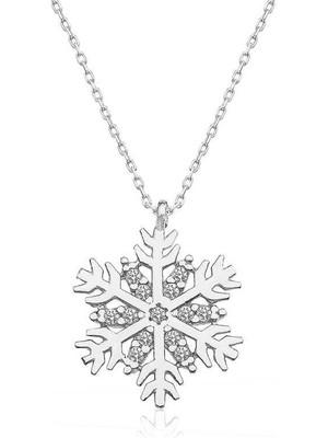 Özcömert Silver Gümüş Rodyum Kar Tanesi Bayan Kolye