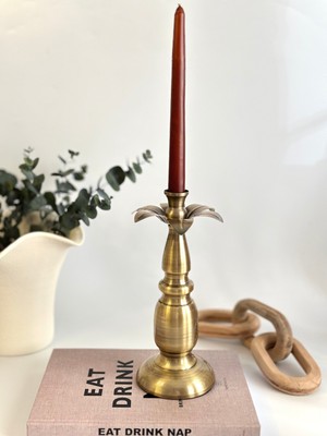 Feyza Design Metal Eskitme Şamdan, Zarif Dekor ve Atmosfer Yaratıcı Mumluk