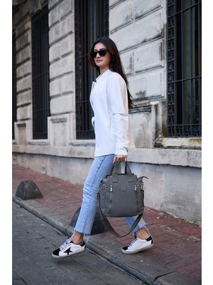 Sargınlar Sanmorris Kadın Büyük Boy 7 Bölmeli Suya Dayanıklı Krinkıl Kumaş  El ve Omuz Çantası