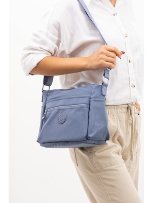 Sanmorris Kadın Çok Gözlü Suya Dayanıklı Paraşüt Kumaş Ayarlanabilir Çapraz Askılı Omuz Çantası