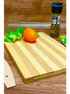 Bambu Kesme Tahtası, Kaymaz ve Şık, Tezgah Üstü Kesim Seti, 2'li