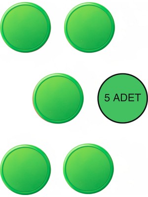 5 Adet Yeşil Çocuk Odası Mobilya Kulbu Seti - Abs Plastik Tekli Düğme Dolap ve Çekmece Kulpları