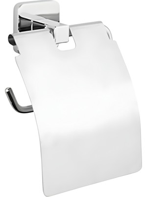 Tema Kare Serisi Kapaklı Tuvalet Kağıtlığı | Paslanmaz Ss 304 Krom Banyo Wc Kağıtlık Şık Tasarım