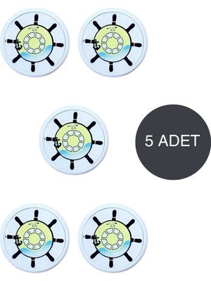 5 Adet Gemici Dümeni Çocuk Odası Mobilya Kulbu Seti - Abs Plastik Düğme Dolap ve Çekmece Kulpları