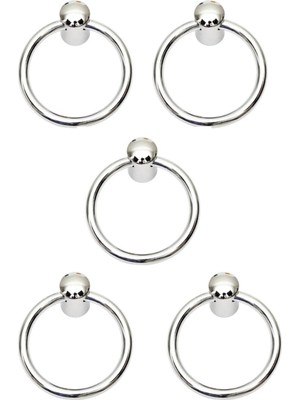 5 Adet Halka Sarkaç Mobilya Kulbu Seti - Tek Vidalı - 60 mm Krom Dolap ve Çekmece Kulpu