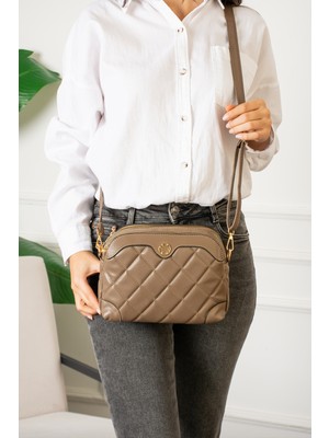 Sanmorris Kadın Ayarlanabilir Çapraz Askılı 4 Bölmeli Omuz ve Çapraz Çanta Sargın