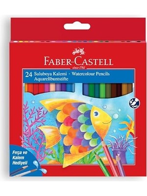 Faber-Castell Seti + Faber-Castell Karton Kutu Sulu Boya Kalemi, 24 Renk, Suda... + 9 Ürün