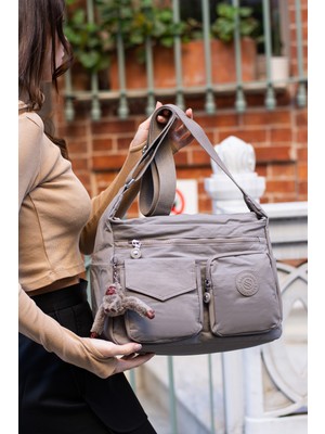 Sanmorris Unisex Srgn Kadın Suya Dayanıklı Paraşüt Kumaş Çok Gözlü Ayarlanabilir Çapraz Askılı Omuz Çantası