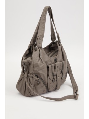 Levidor Metal Zımba Detaylı Omuz Çantası – Premium