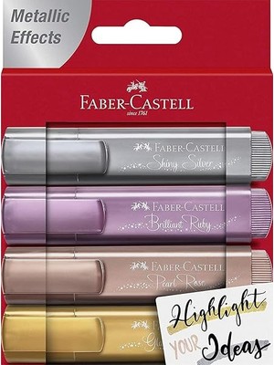 Faber-Castell Seti + Faber-Castell Fosforlu Kalem 46 Metalik Renk 4'lü + 6 Ürün