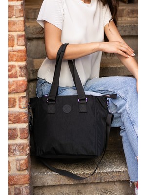 Sanmorris Kadın Çok Gözlü Plaj Büyük Boy - Seyahat Günlük Su Geçirmez Ayarlanabilir Askı El ve Omuz Çantası