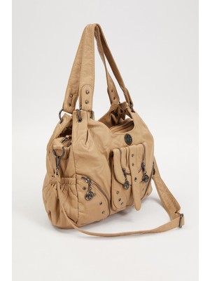 Levidor Metal Zımba Detaylı Omuz Çantası – Premium