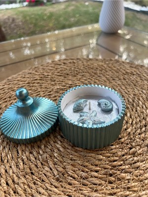 Feyza Design Yılbaşı Için Şık Mavi Mumluk ve Kokulu Mumler Seti, Hediye Paketi