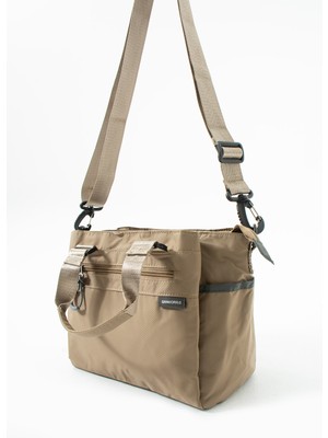 Sanmorris Kadın Su Geçirmez Paraşüt Kumaş Çapraz ve Omuz Askılı Spor El Çantası Çok Gözlü Hafif Fonksiyonel