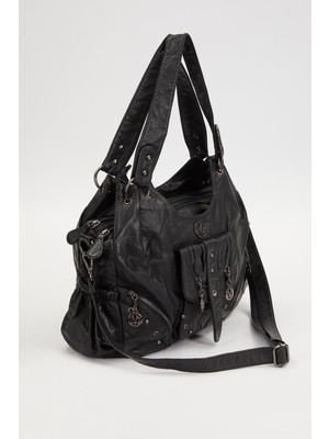 Levidor Metal Zımba Detaylı Omuz Çantası – Premium