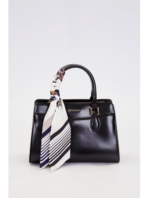 Levidor Siyah Fular Askı Süslü Omuz Çantası